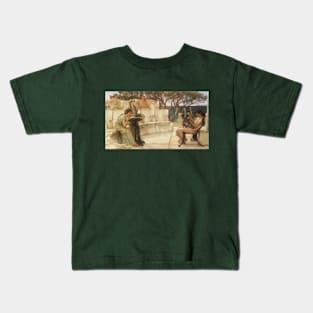 Sappho and Alcaeus by Sir Lawrence Alma-Tadema Kids T-Shirt